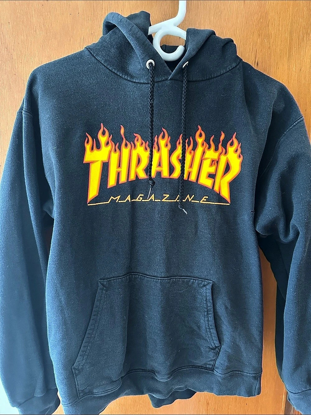 Thrasher Flame Logo Pullover Hoodie in Black